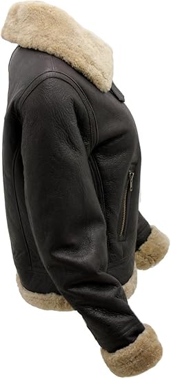 Women's Brown B3 WW2 Ginger Real Thick Sheepskin Leather Flying Jacket