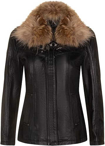 Women's Parker Lamb Nappa Leather Biker Jacket