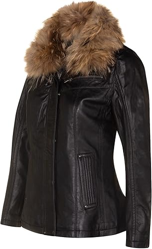 Women's Parker Lamb Nappa Leather Biker Jacket